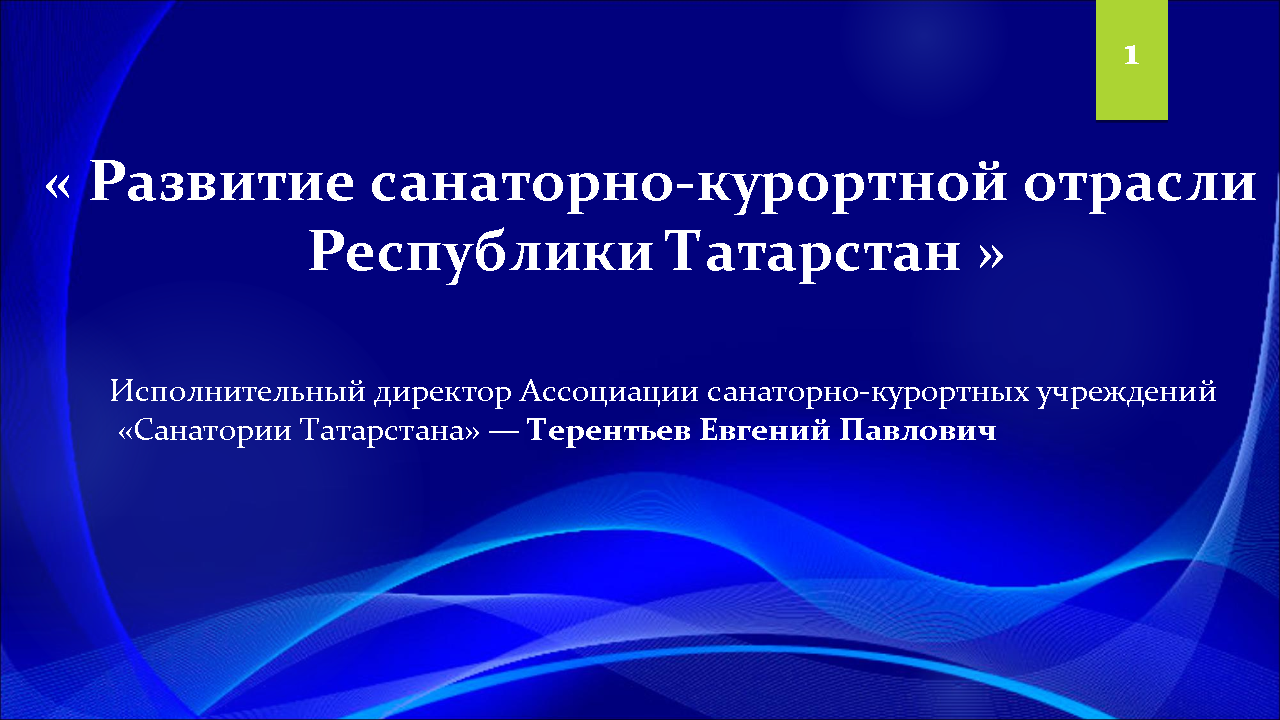 Доклад исполнительного директора Ассоциации санаторно-куротных учреждений «Санатории Татарстана» Терентьева Евгения Павловича